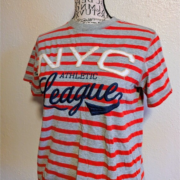 Vintage Kidcore Red Y2k Striped Skater Baby Tee - Picture 1 of 6